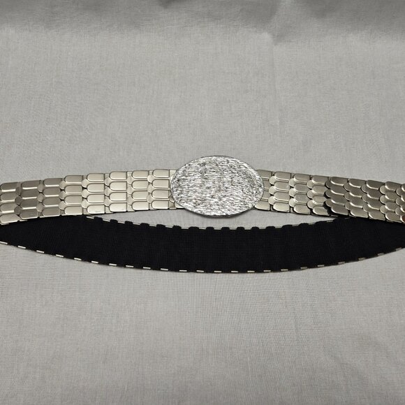 1980's Silver Toned Fish Scale Stretchy Belt - Picture 11 of 11